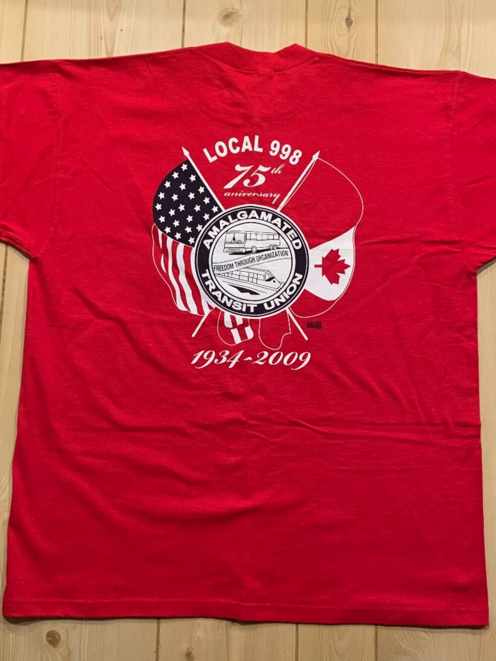 Vintage Y2K Amalgamated Transit Union ATU Local 998 75th Anniversary T-Shirt XL